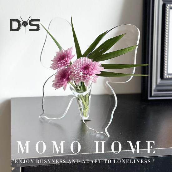 2 шт. ваза-бабочка прозрачная акриловая ваза для цветов настольное украшение ваза-бабочка для гостиной спальни столовой офиса декор