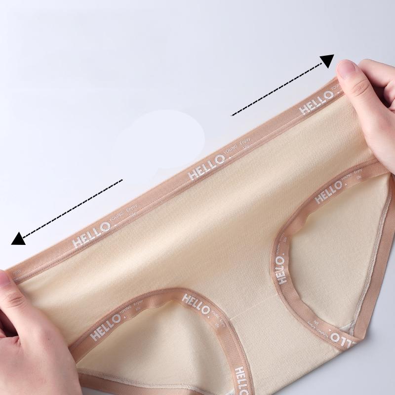 LANGSHA 5Pcs Cotton Panties Women Underwear Breathable Cute Print Briefs Female Fashion Lingerie XXL