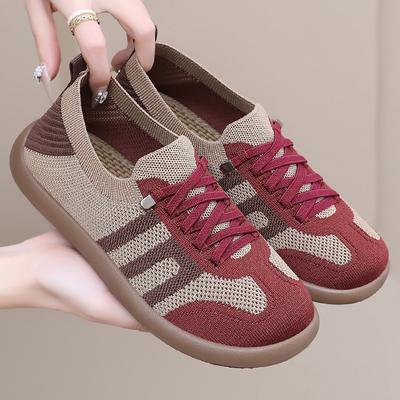 Женская обувь с мягкой подошвой, не утомляющая ноги, летняя дышащая одинарная обувь, универсальная обувь, повседневная, ленивая, с мягкой подошвой, женская тканевая обувь
