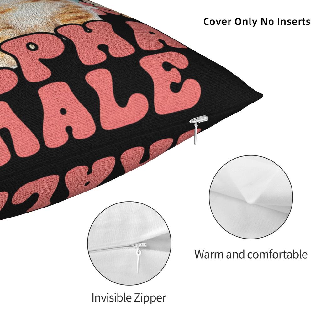 Decorative Pillow Covers Alpha Male Cat Kitten Funny Product Home Pillow Case Cover Zipper Multiple Sizes