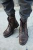 Men's Fashion Faux Leather Flat Heeled Booties Bootie Brown Boots Ch Shoes