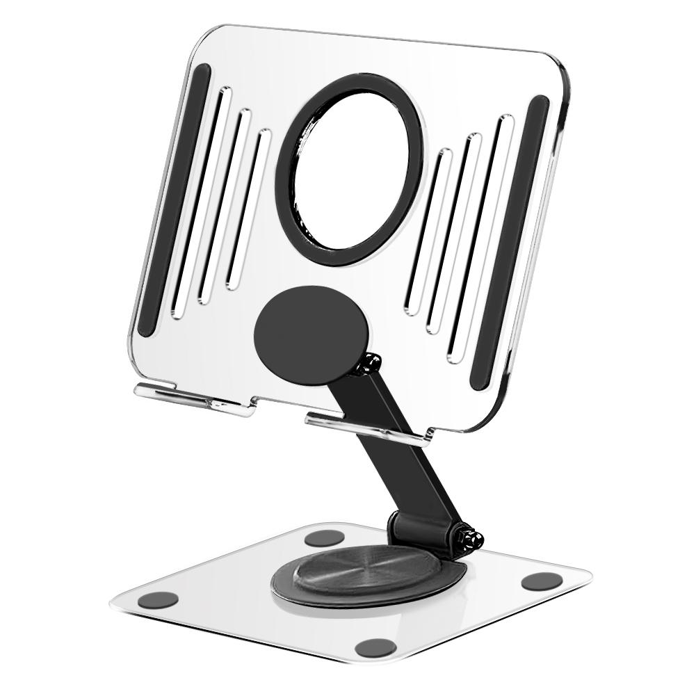 Акриловая подставка-держатель для планшета с вращающимся на 360° основанием Прозрачный держатель для планшета Регулируемый для iPad Pro 11 12.9 дюймов/iPad 10.9 дюймов
