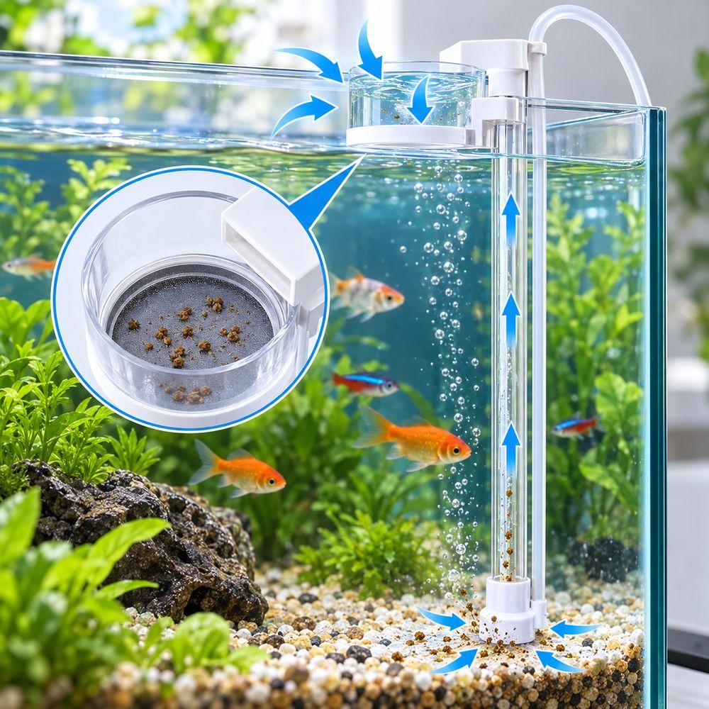 Detachable Fish Tank Waste Collector Water Filtration Aquarium Skimmer For Fish Tank