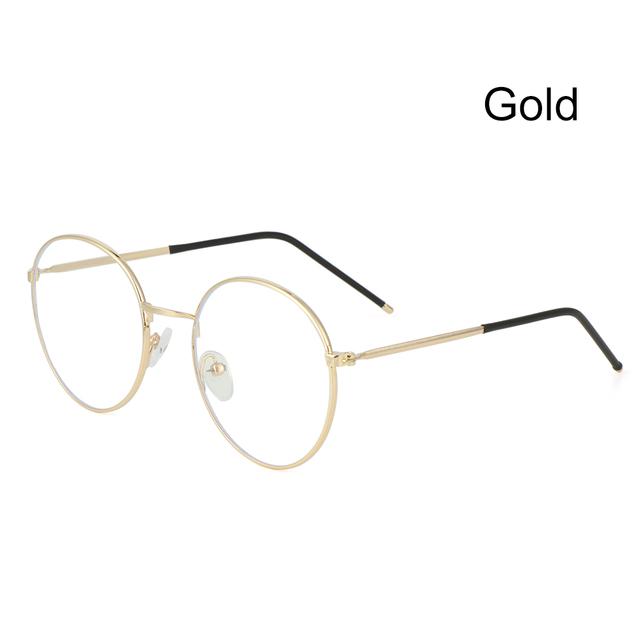 Fashion Classic Metal Anti -Blue Light Glasses Women Men Vintage Round Frame Computer Game Goggles Blue Ray Blocking Eyeglasses