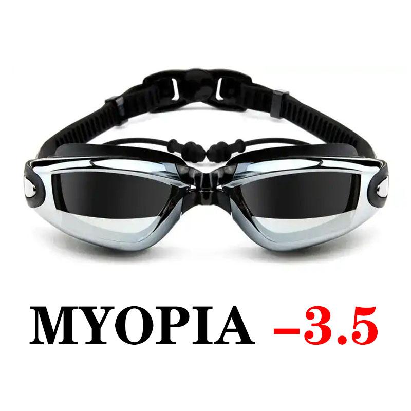 Swimming Goggles Myopia Earplug Anti Fog Silicone Swim Pool Glasses Men Women Eyewear Summer Water Ear Plug Diving Glasses