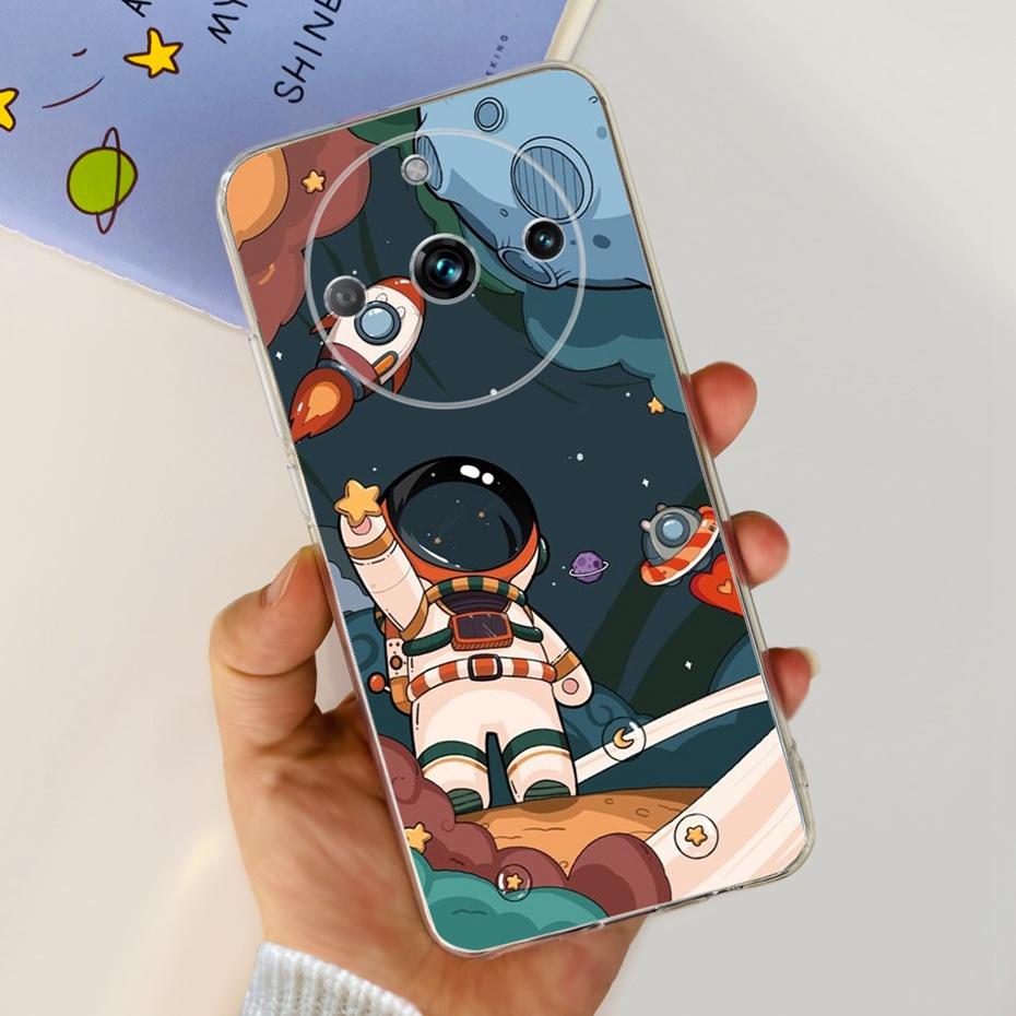 Новый чехол для Realme 11 Pro Plus Realme11 5G 2023 Милый узор с динозавром и кошкой Мягкий силиконовый TPU чехол-обложка для Realme 11 Pro+ 11Pro