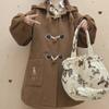 College Style Japanese Cute Coat Medium Long Ox Horn Buckle Student JK Coat Camel Winter Coat