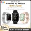 1.9" Men Blue Tooth Call Sports Fitness Smartwatch Waterproof Bracelet Heart Rate Voice Assistant Women Smart Watch