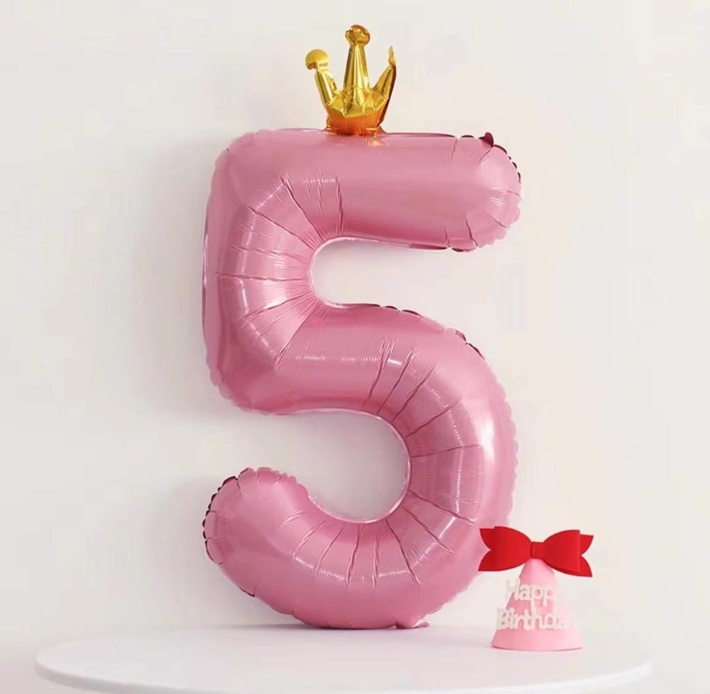 42 Inch Baby Pink And Blue Crown Digital Balloon Children'S Treasure First Birthday Party Scene Decoration Indoor And Outdoor Decoration