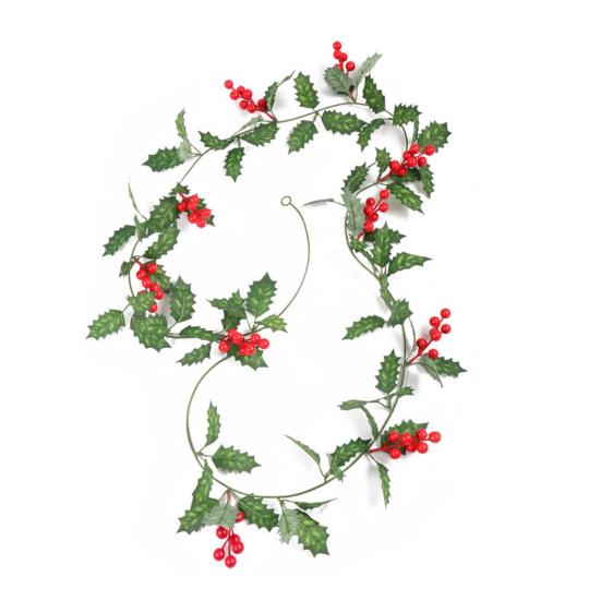 Имитация Рождественской ротанговой лозы Не требующий ухода Искусственный ивовый венок с гирляндой из красных ягод Свадебная вечеринка Домашний декор