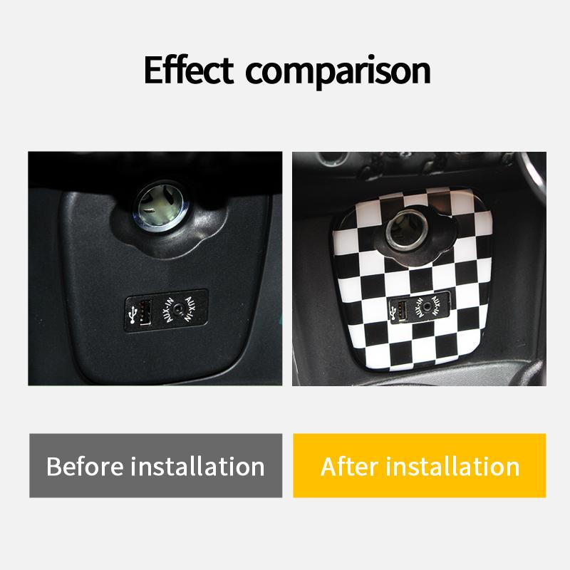 1PC For Mini Cooper F55 F56 Car Cigarette USB AUX Console Panel Cover Sticker Interior Decorative Shell For Mini Accessories