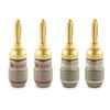 Nakamichi FanLock Excel Series 24k Gold Plated Banana Plugs 10 AWG 18 AWG Gauge Size 4mm for Speaker Amplifier Stereo Home Theater Radio Audio Wire