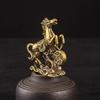 Brass Horse Step On Coins Lucky Statue Feng Shui Desk Ornament Zodiac Animal Figurines Miniatures Pure Copper Crafts Collections