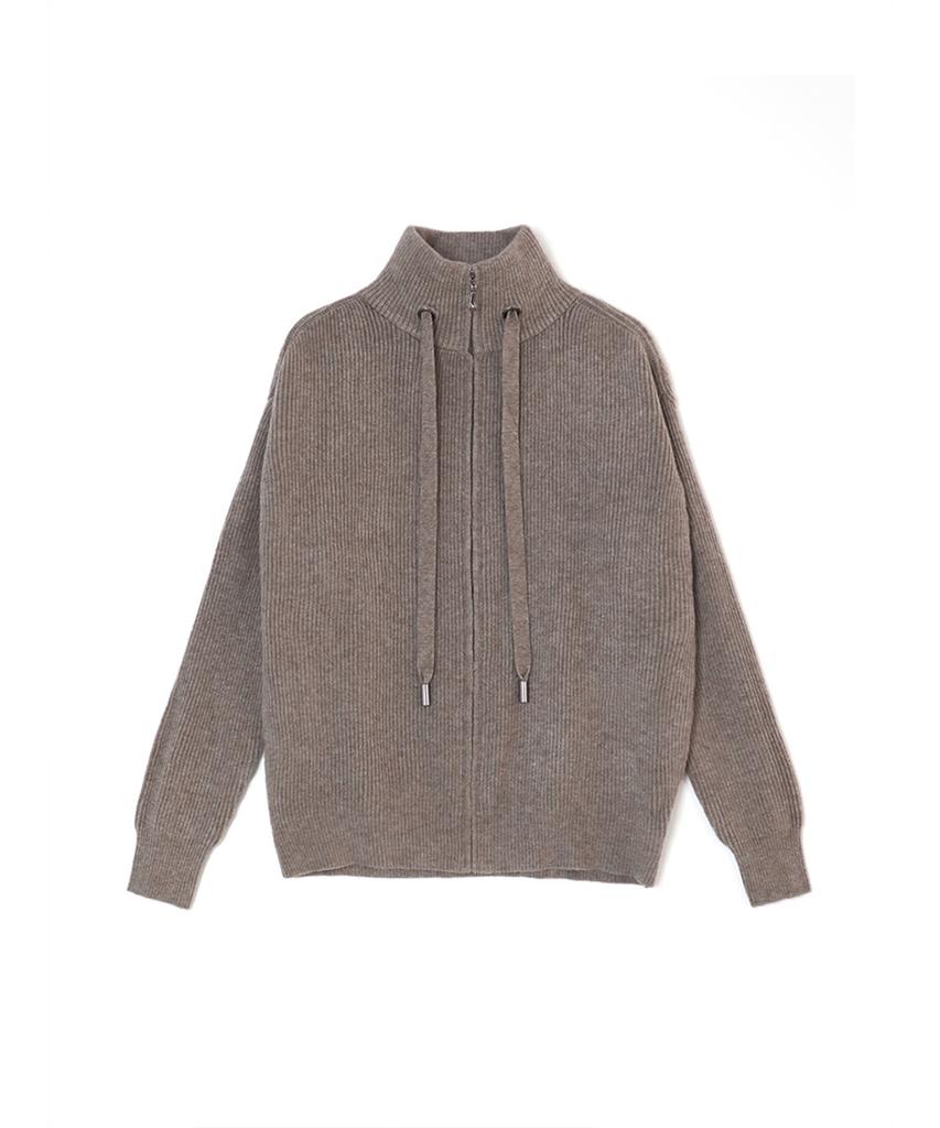 Вязаный кардиган Baseukala с воротником-стойкой и застежкой-молнией (5Colors)