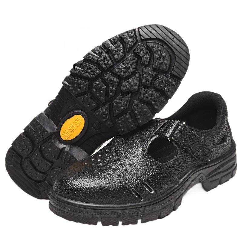 Сандалии для работы, противоударные, противоскользящие, противоударные, тисненые, из коровьей кожи