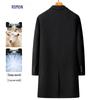 Luomeng Men's Mid-Length 100% Wool & 90% Down Winter Coat