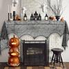 Fireplace Mantel Cobweb Tablecloth Lace Fireplace Mantle Cover Fashion Bat Table Runner  Halloween