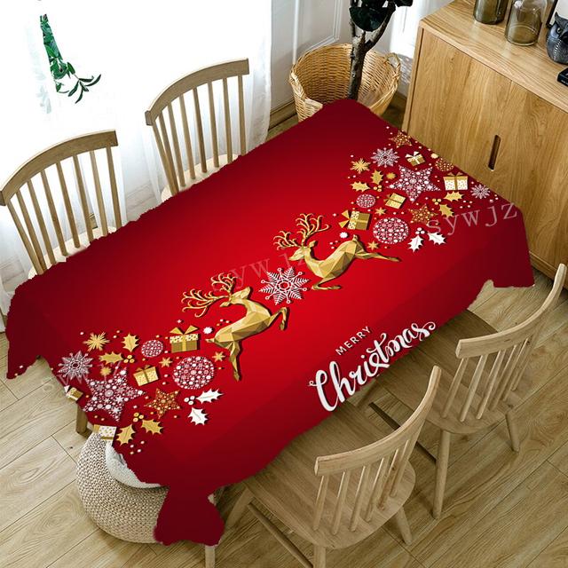 Christmas Tablecloth Snowflake Pattern Rectangular Tablecloth Household Dining Table Coffee Table Cloth Antifouling Decorations