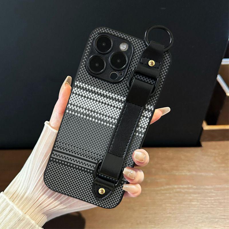 Applicable To Samsung S25Ultra Mobile Phone Case A51 Wristband A71 Kevlar A22FE Carbon Fiber A55 Bracket A34
