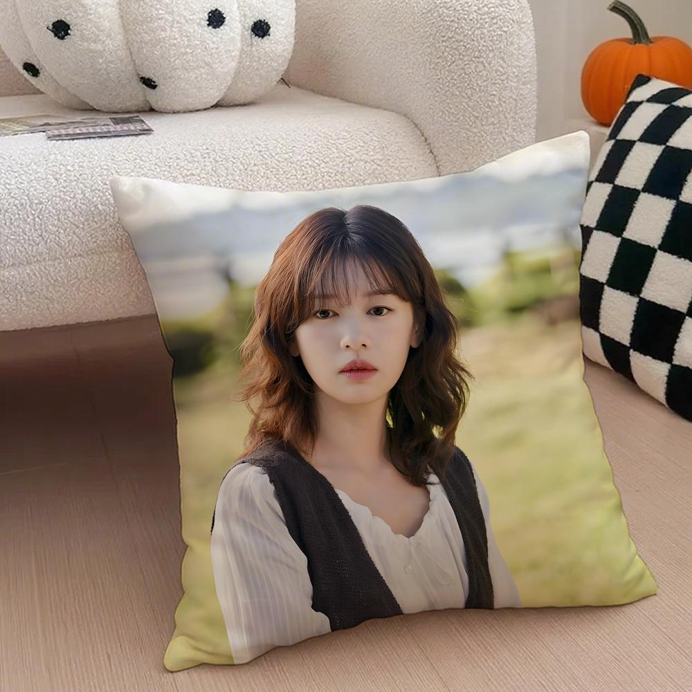 actor cute JJung So Min Cushion Cover Throw Pillow Cover Hidden Button Durable Polyester Chair Cushion
