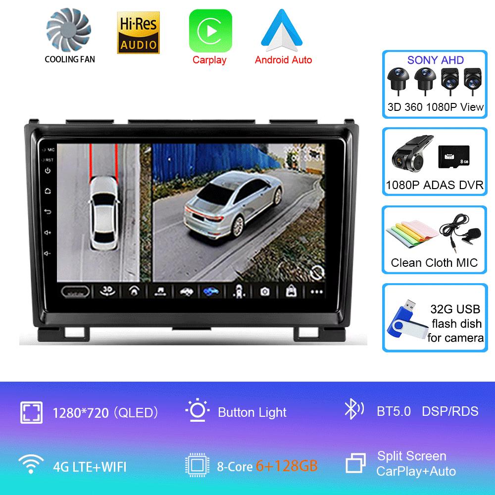 Автомобильное радио Android 14 Carplay для Great Wall Haval Hover H5 H3 2011 - 2016 Навигация Мультимедийный проигрыватель Стерео WiFi+4G видео BT