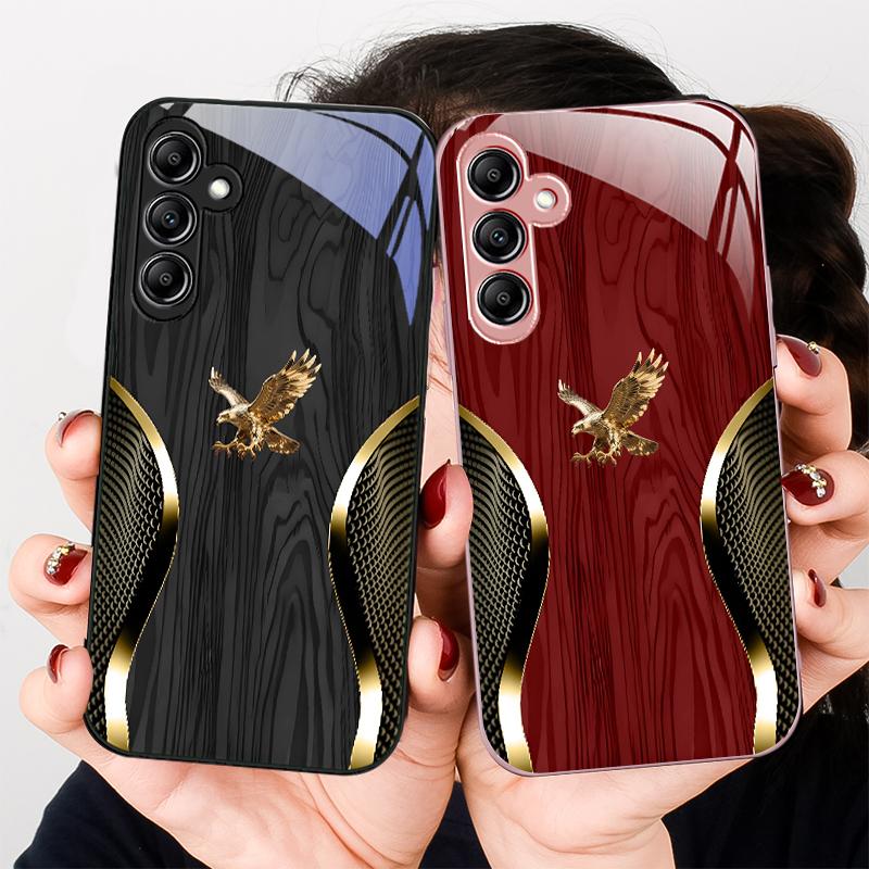 Благородное кольцо с золотым орлом для Samsung A20 30 22 23 24 25 26 31 32 A33 34 35 42 50 51 52 53 54 55 56 70 71 72 73 стеклянный чехол для телефона