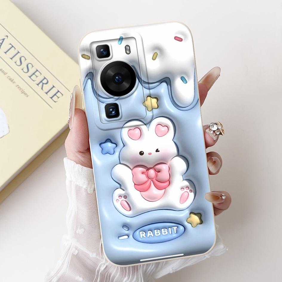 Чехол для Huawei P60 Pro MNA-LX9 Чехол Милый Мультяшный Кролик Панда Мягкий Жидкий Силикон Защитный Чехол Для HuaweiP60 P60 Art Capa
