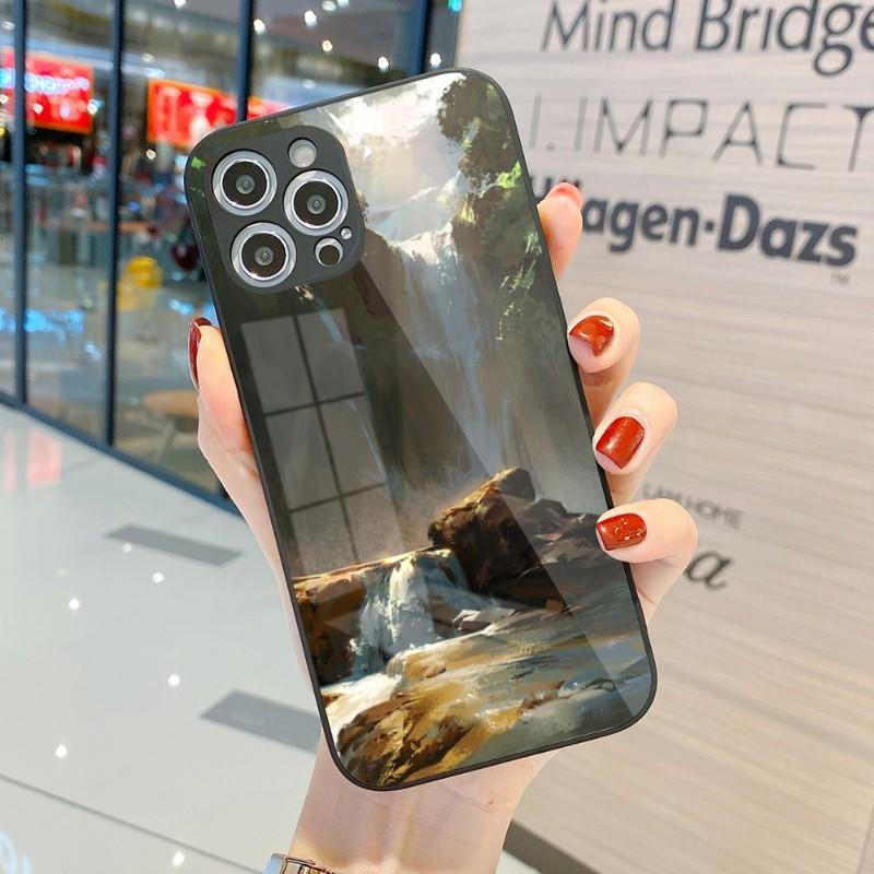 Крутой чехол для телефона с живописью для iPhone 14 13 12 11 Pro Max X XR XS 8 7 Plus, цветной чехол для телефона из жидкого стекла