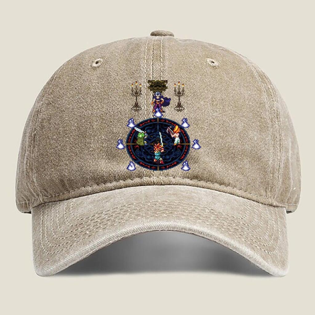 Retro Game Character Battle Fashion Washed Baseball Cap Hat Outdoor Activities