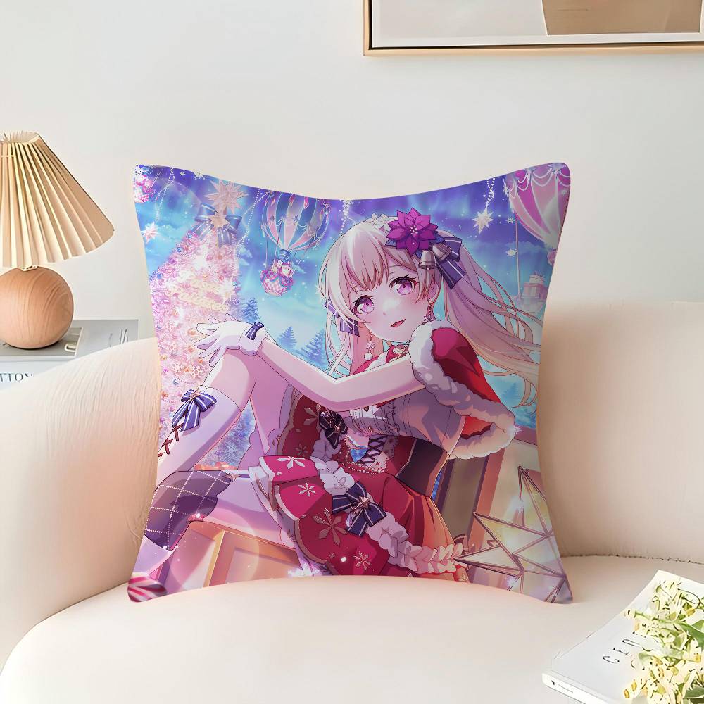 Shirasagi Chisato Pillow Cover for Bedroom Room and Living Room Sofa Decorative Cushion Cover
