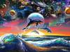 Diy 5d полная алмазная живопись пейзажная вышивка квадратная круглая дрель ловушка мир мозаика с дельфинами вышивка крестиком ручная работа искусство хобби