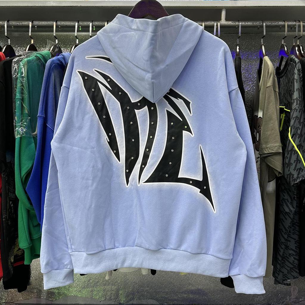 Кардиган-худи Streetwear с принтом из страз и букв «Смешанные эмоции»