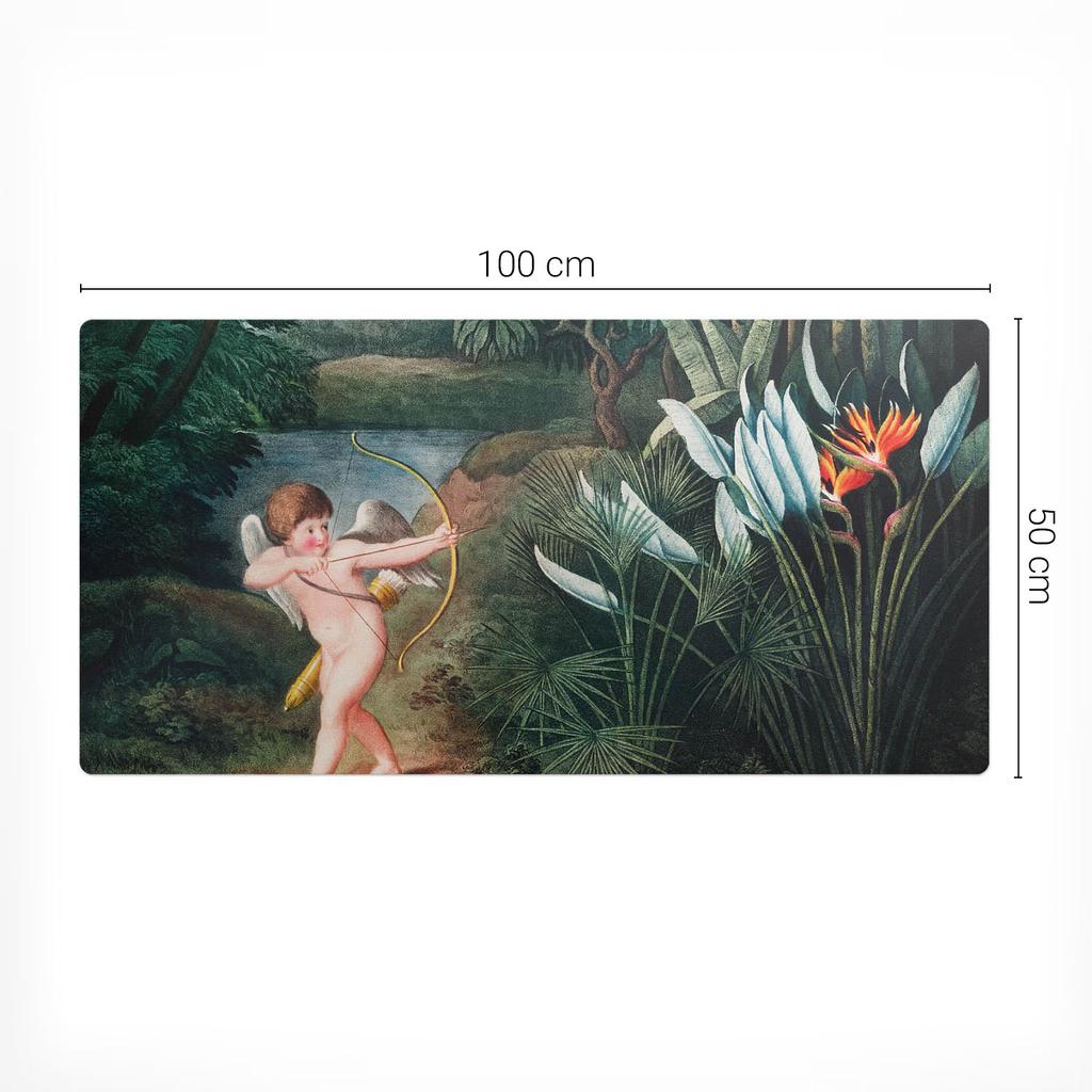 Podkładka Gamingowa Pod Mysz I Klawiaturę Amor Wśród Kwiatów 100X50 Cm