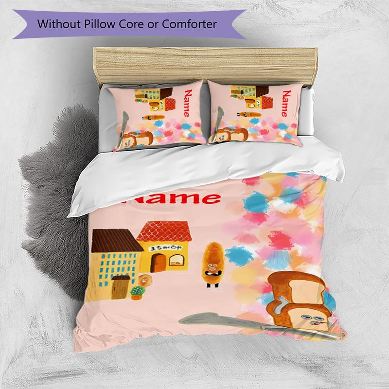 3pcs Custom Name Bread Thief Bedding Set Duvet Cover Closure Includes 1 Duvet Cover & 2 Pillowcases for All Seasons Bedroom Decor
