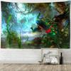 Tropical Rainforest Peacock Tapestry Wall Hanging Bohemian Style Art Landscape Animal Aesthetics Room Home Decor