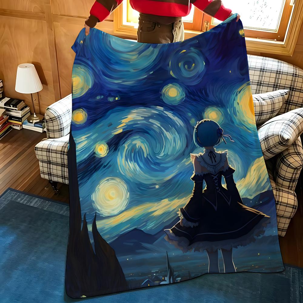 Anime R-Re Z-Zerosss Throw Flannel Blanket Suitable for Sofas Beds Offices Travel, Camping Chairs