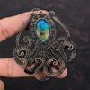 Shattuckite Pendant Copper Wire Wrapped Pendant Original Gemstone Pendant Copper Wire Wrap Jewelry Handmade Pendant Octopus Jewelry For Gift