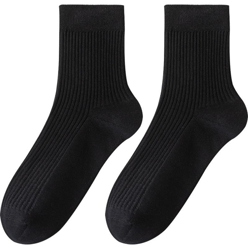 Мужские летние модные новые хлопковые носки-трубы без косточек с вертикальным рубчиком, не скатывающиеся