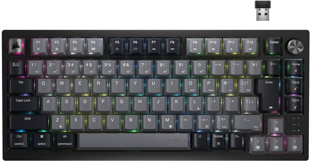 CORSAIR K65 PLUS Беспроводная Игровая 82 CORSAIR Красные Линейные Медиа Японская Клавиатура, 75% Клавиатура, Клавиши, Переключатели, Сменные, Поворотный Переключатель, Раскладка,