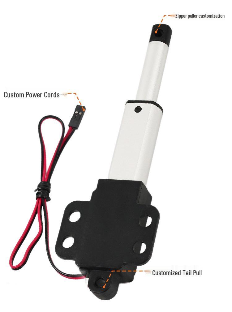 300mm Stroke Electric Linear Actuator with Wings - Miniature Brushed Motor, Double-Wing Telescopic Rod