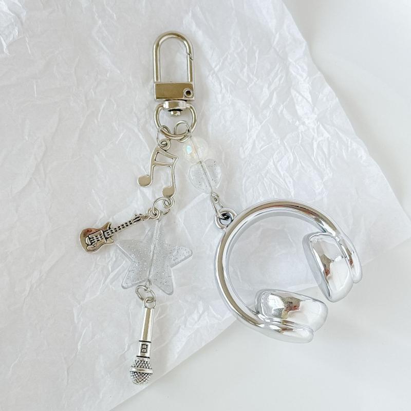 Ключевой брелок в стиле инс, в форме музыкального наушника, цепочка для мобильного телефона, подвеска-шарм, ювелирное украшение для девушки, женщины, подарок, украшение для сумки