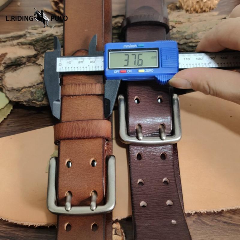 Высококачественный ремень с двойной пряжкой для мужчин, натуральная кожа, верхний слой, чистая коровья кожа, ретро, повседневный ремень