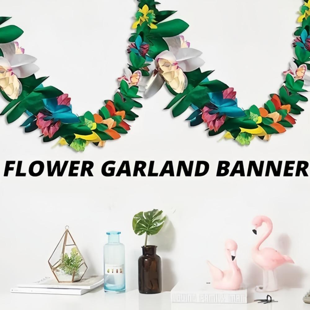 3M Multi-purpose Hawaiian Party Decoration Paper-made Garland Hawaii Tropical Theme Party Supplies for Wedding Birthday Ornament