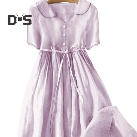 Женское весеннее платье с цветочным принтом, со средним рукавом, с отворотом, V-образным вырезом, на шнуровке, с высокой талией, трапециевидной формы, полуоднобортное богемное плиссированное платье миди