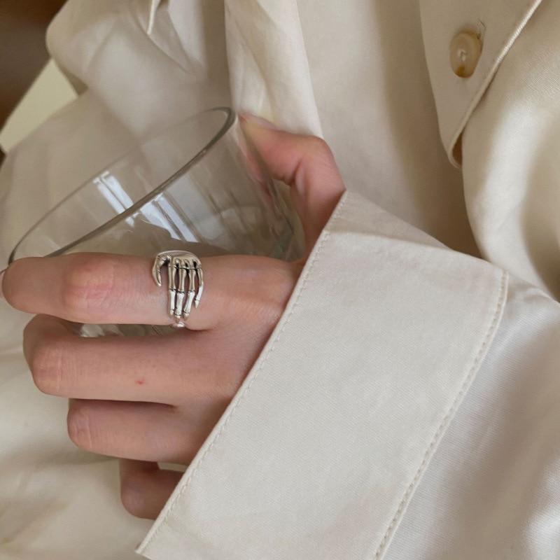 Retro Punk Opening Skull Finger Rings Steampunk Hip Hop Personality Finger Party Jewelry Men Women Halloween Rings