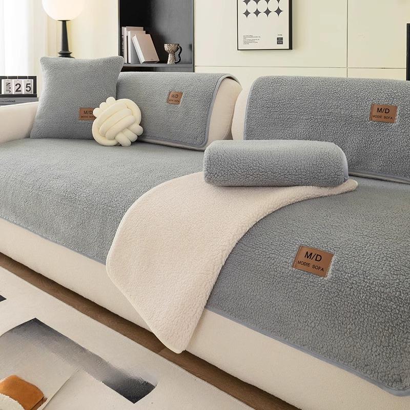 Зимняя бархатная подушка для дивана, легкая роскошная высококачественная нескользящая подушка для сиденья, однотонный чехол для дивана, тканевый чехол