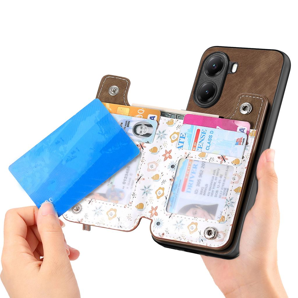 For Xiaomi Poco X7 Pro 5G/Xiaomi Redmi Turbo 4 5G Leather Phone Cover with RFID Blocking Zipper Card Bag Kickstand