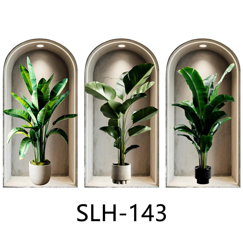 Набор из 3 шт. Наклейки на стену с растениями и цветами Сделай сам Наклейки из стекла в виде короны для декора гостиной, спальни, свадьбы Самоклеящиеся наклейки на холодильник