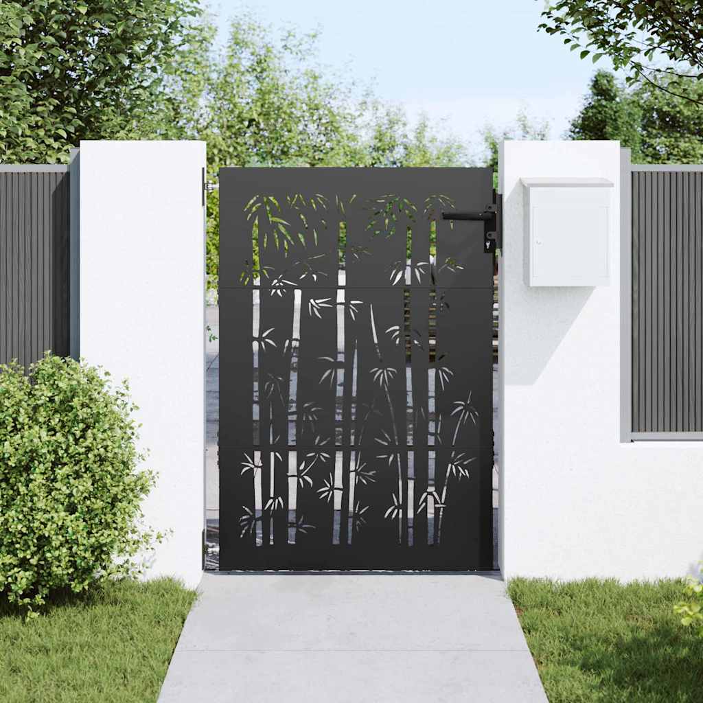 Garden Gate Black 85 x 125 cm Powder Coated Steel