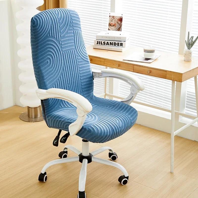 Jacquard Spandex Office Chair Cover Anti-dirty Computer Desk Armchair Slipcovers Dust-proof Rotating Gaming Chair Protector SML